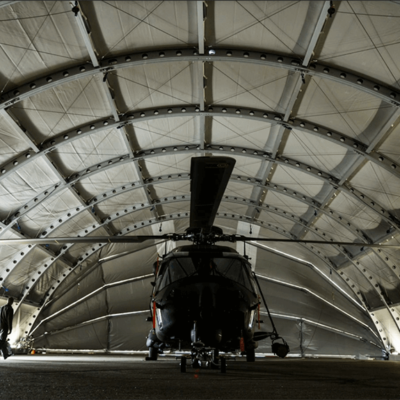 KT Shelter as helicopter hangar